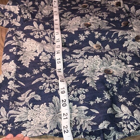 Made in France 🇫🇷 Rodier Cotton Skirt Suit Double Button Leaf Toile Pattern - Picture 8 of 17